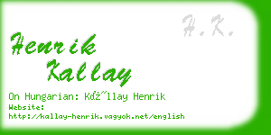 henrik kallay business card